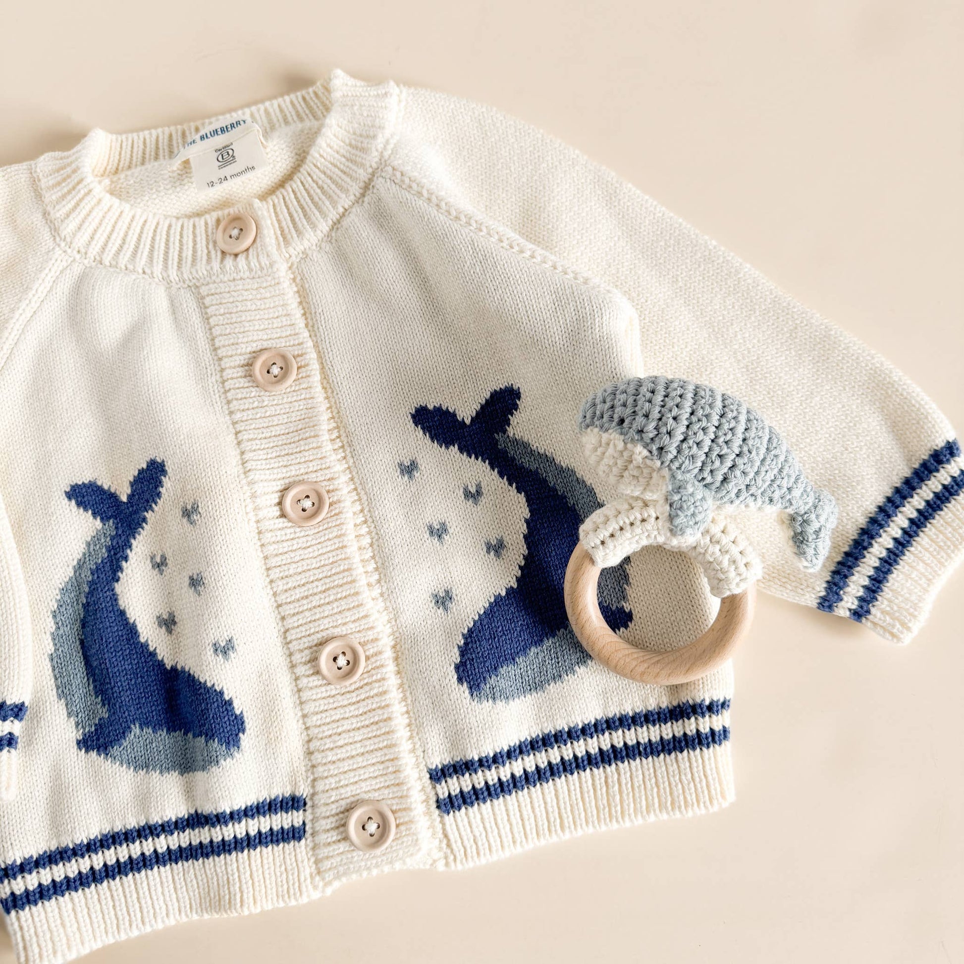 The Blueberry Hill Baby Cotton Whale Cardigan