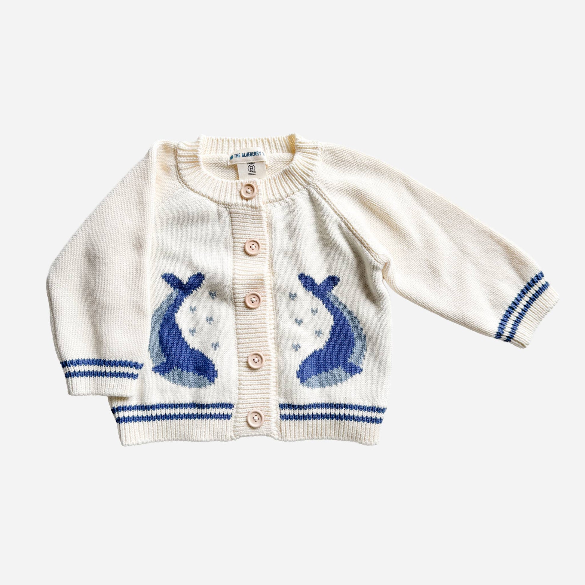 The Blueberry Hill Baby Cotton Whale Cardigan