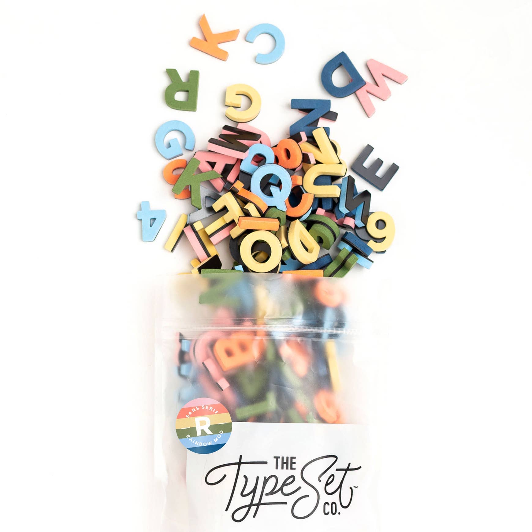 The Type Set Co. Baby 1" 200pc Rainbow Mod Magnetic Letters